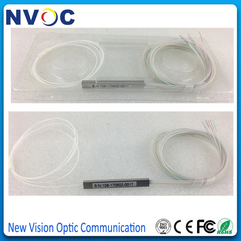 10 шт./лот 1x2 1x4 1x8 1x16 PLC сплиттер 0 9 мм 1 м SM стальная трубка FTTH мини блокчейн 2 4 8 16 32 64