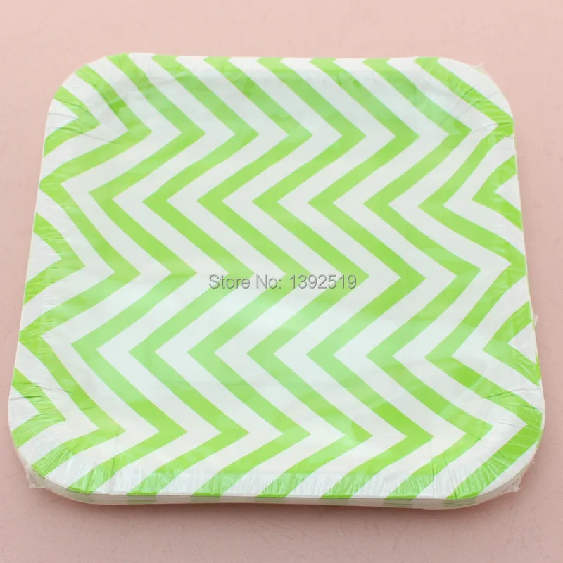 360 шт 7 &quotквадратные шеврон бумажные тарелки для вечеринки на Новый год Рождество