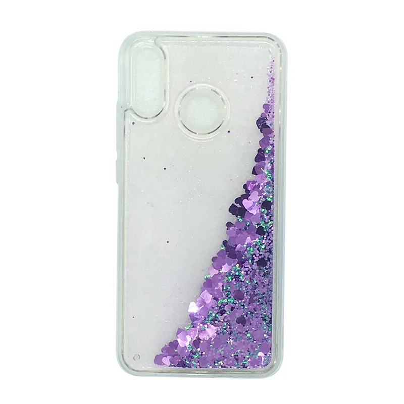 FLYKYLIN Glitter Liquid Phone Case For Huawei P20 Lite Bling Love Heart Dynamic Quicksand Cases Soft TPU Silicone Cover HOT |