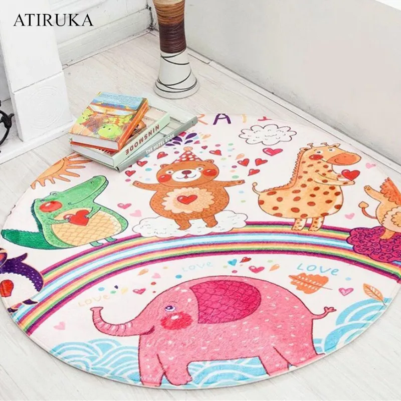 

Детский милый ковер с мультяшным рисунком, детский игровой коврик, игровой коврик, детское гнездо для сна, круглый ковер для детской комнаты, детский спортивный ковер