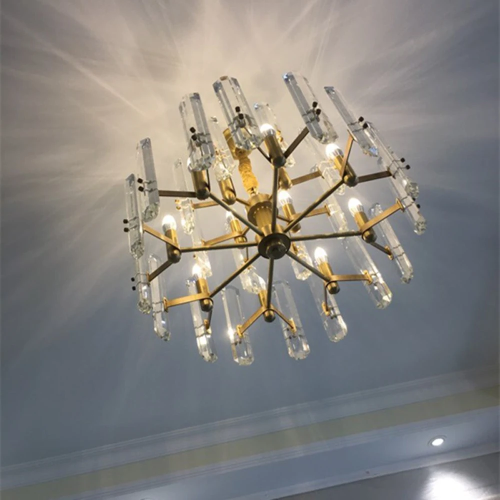 luxury crystal chandelier lighting modern LED lamp for living room dinning room gold crystal light