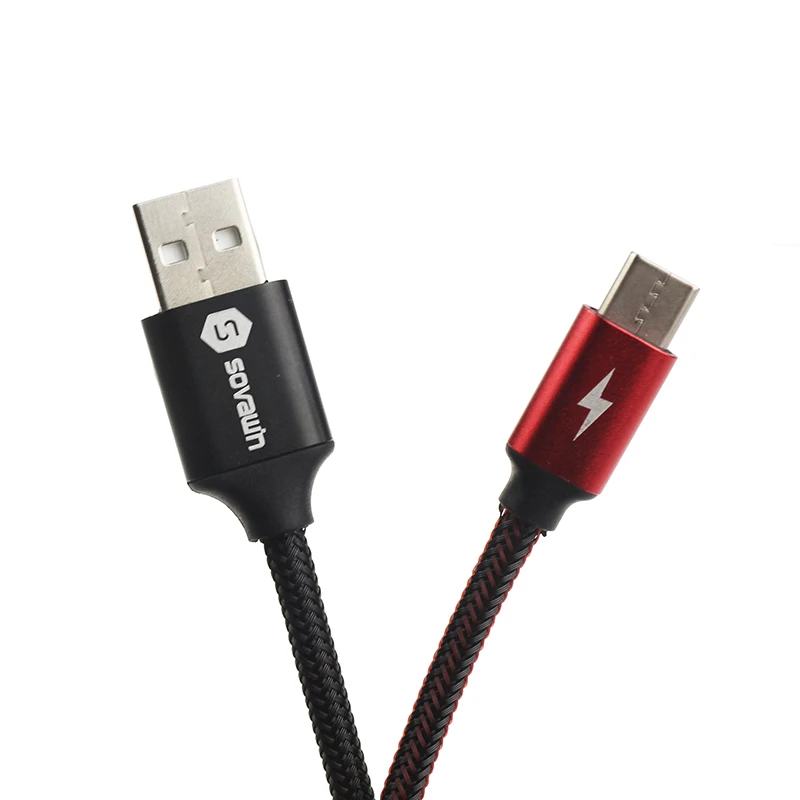 Кабель Sovawin Type-C для быстрой зарядки 3 А Micro Usb 120 медный провод 30 см Короткие данные