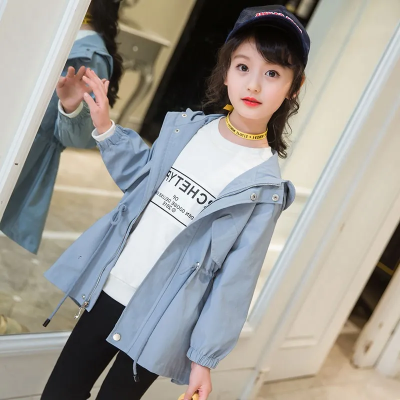 Детская одежда модная куртка с капюшоном для девочек новая модель в Корейском