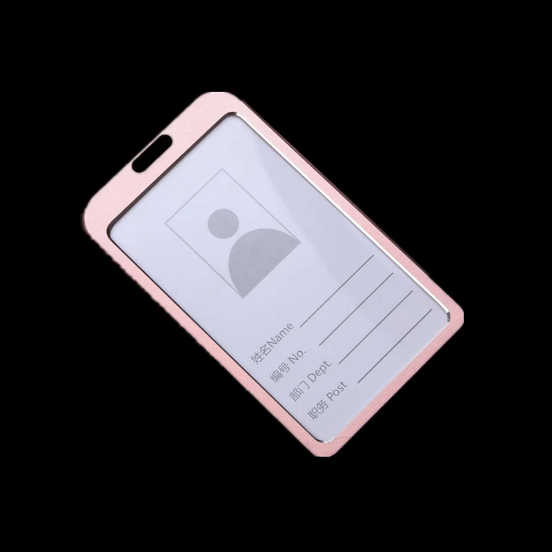 S Pink 1 шт. рабочий держатель для карт s алюминиевый сплав держатель для карт ID карты металлический рабочий держатель для карт офисные принадлежности - Цвет: S Pink