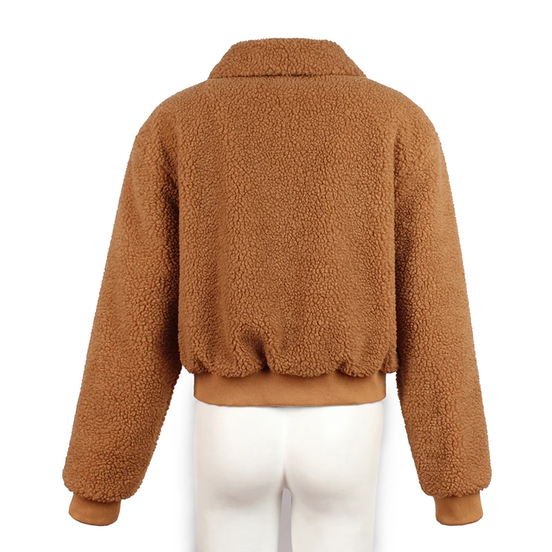 

Plus Size S-2XL Women Fashion Fluffy Shaggy Faux Fur Warm Winter Coat Cardigan Bomber Jacket Lady Coats Zipper Outwear Jackets