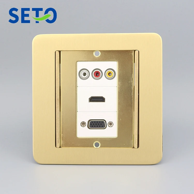 SeTo Скрытый Тип Напольная Розетка аудио RCA AV + VGA HDMI разъем настенная пластина