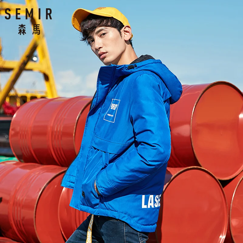 SEMIR 2019 мягкая ткань зимняя мужская куртка утолщенная Повседневная хлопковая