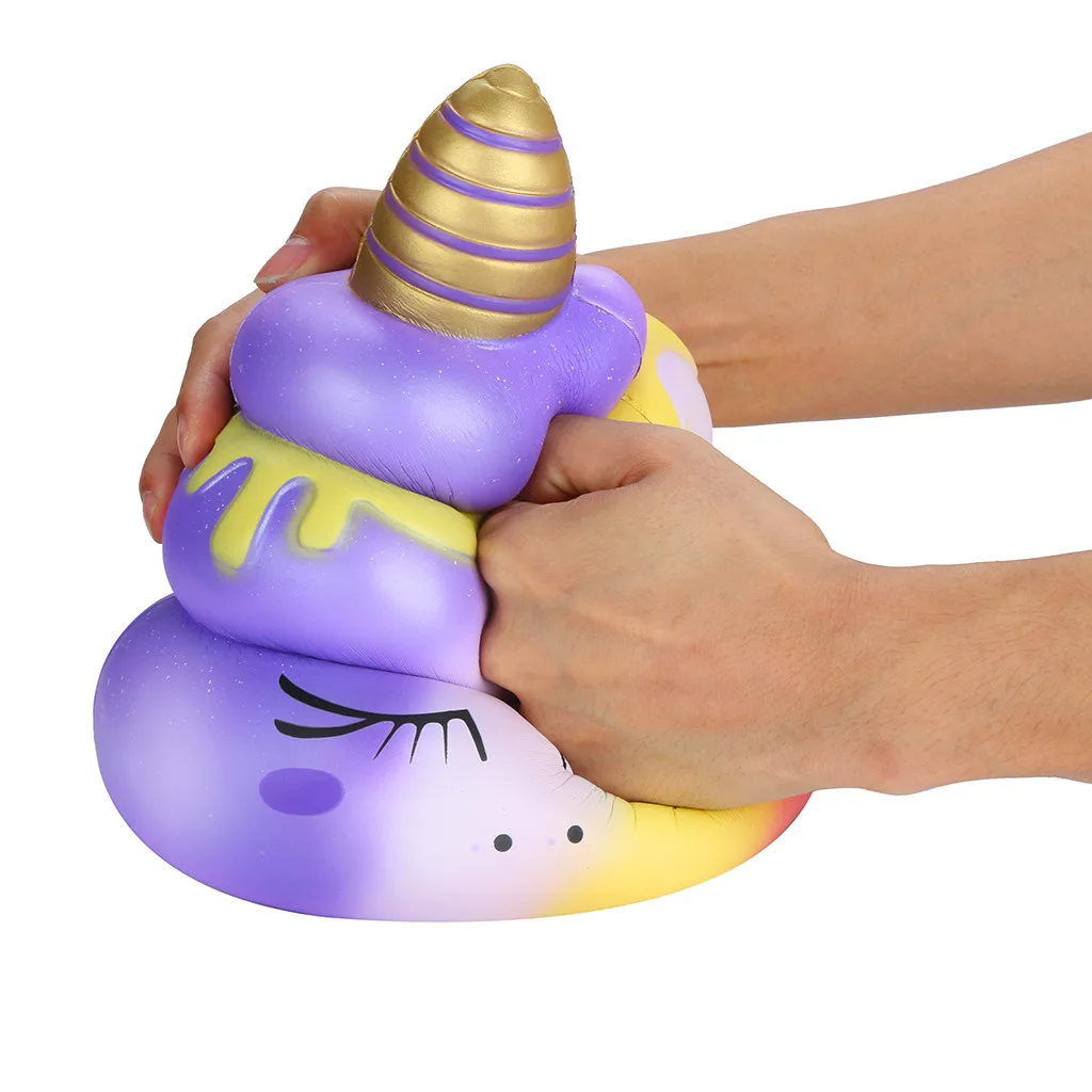 Игрушка давилка для взрослых Дети Kawaii Jumbo Unicornor Poo Spuer медленно поднимающийся крем