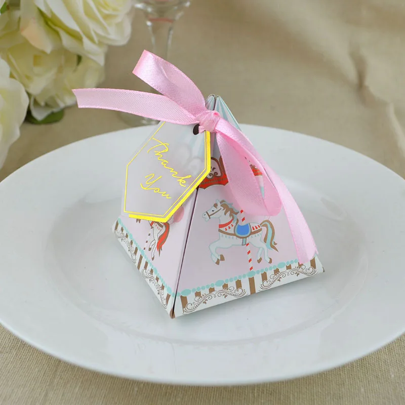10 шт. карусель пользу коробка и сумки сладкий подарок DIY коробки конфет детская игрушка в ванную с лентой Свадьба День рождения пользу украшения