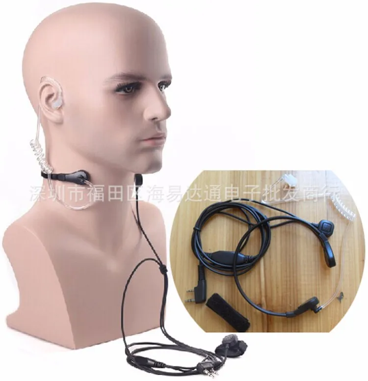 2 шт. Pin k way type Finger ppt гарнитура с микрофоном и креплением на горле для KENWOOD Baofeng UV 5R TYT