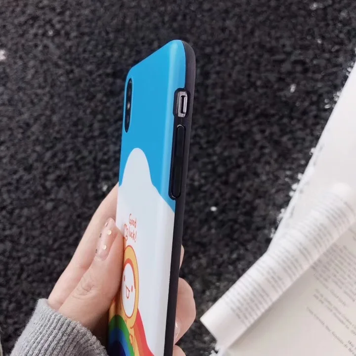 Luxury Brand IMD Soft Silicone Case for iPhone X cover XR 10 XS Max 7 Plus 8 6 6S Cute Lucky Day Rainbow Happy Boy Coque |