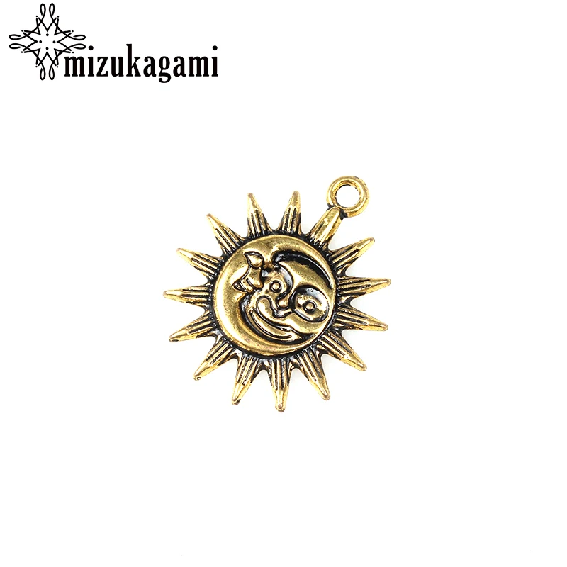 Подвеска солнце из цинкового сплава 10 шт./лот 27 мм|sun charm|sun charm pendantcharms smile |