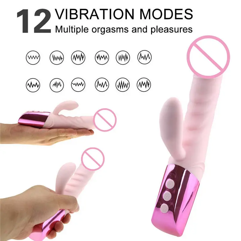 G точка 12 Частотный вибратор фаллоимитатор с двойной головкой Вибрация секс