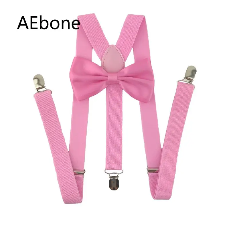 AEbone розовый галстук-бабочку подтяжки для Для женщин мужчин брюки ремень брекеты