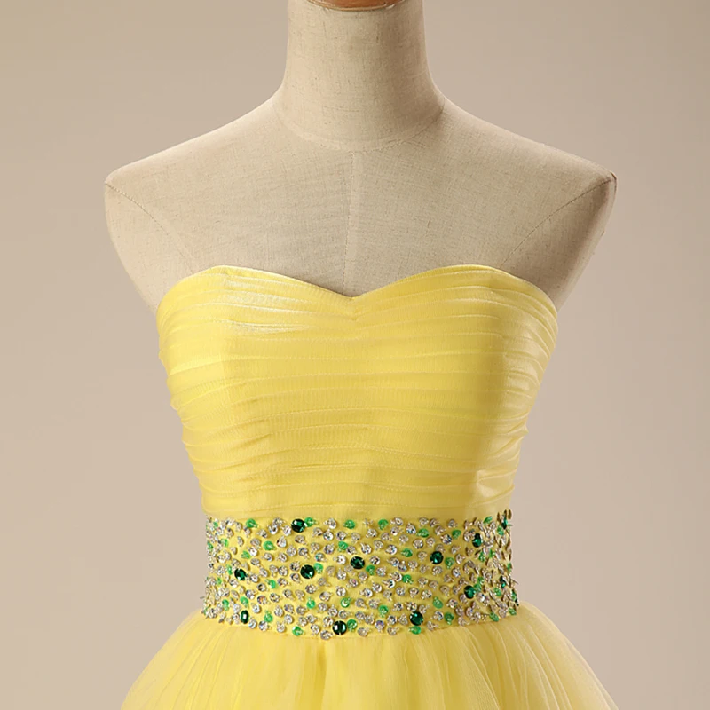 Forevergracedress 2017 линия желтый цвет Homecoming платье Милая бисером тюль Короткие плюс