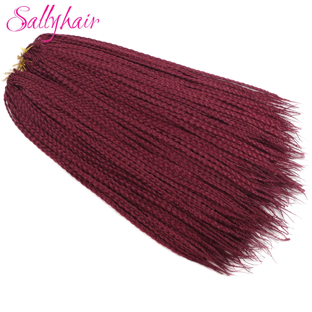 Sallyhair самых лучших брендов, 3X афро коробка косы 18 дюймов 22 шт./упак. синтетические накладные волосы на крючке, затененные, эффектом деграде(переход от темного к буксировочный тона плетеные волосы для наращивания чёрный; коричневый Bug