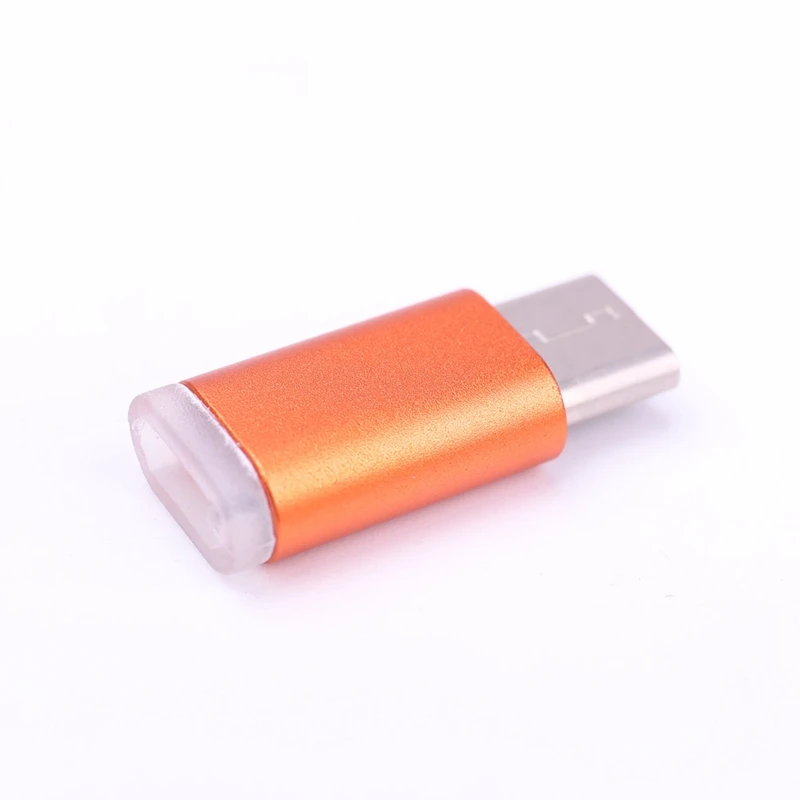 Colorful USB Type C Male Connector to Micro USB Female Converter USB-C Type-C Adapter - Цвет: OR