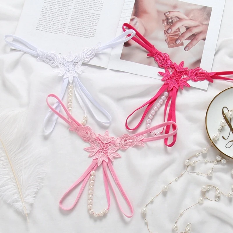 Женское нижнее белье G string сексуальное без косточек жемчужные стринги бесшовные