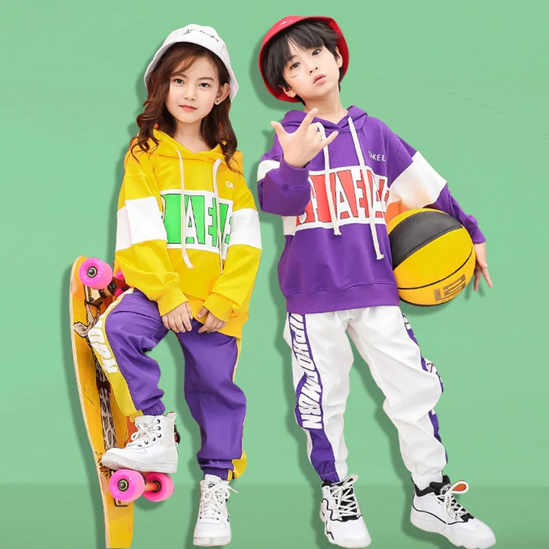 

Stage Competition Ballroom Loose Street Dance Clothes for Girls Boys Children Jazz Hip Hop Clothing Kids Hiphop Dancing Costumes