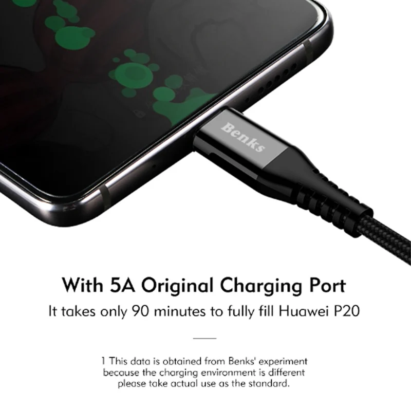 Benks Прочный USB Тип C зарядный кабель для передачи данных samsung S8 S9 huawei P10 P9 плюс