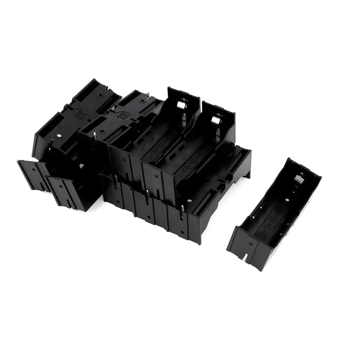 Plástico único 26650 funda porta baterías caja de almacenamiento 10 Uds negro