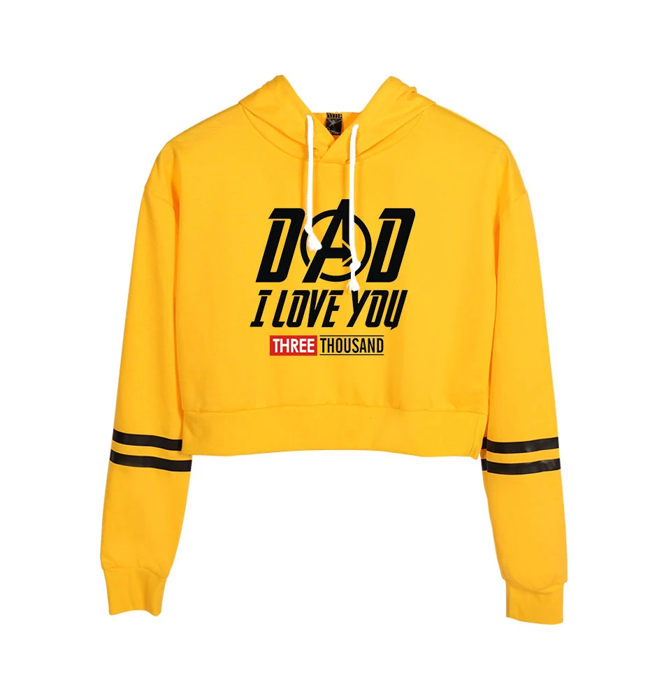 Новый Harajuku модные худи укороченный Love You 3000 раз толстовка с капюшоном для женщин