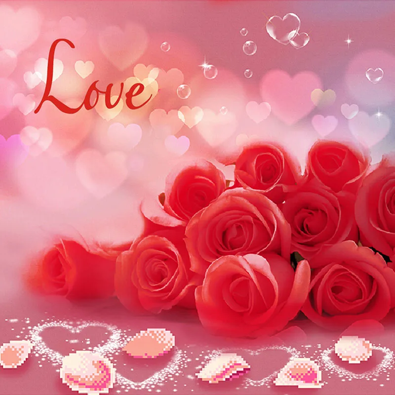 

Свадебный набор для рукоделия, вышивка крестом, роза, цветок, любовь, мозаика и алмазная вышивка, квадратный, полный узор, стразы, набор для р...