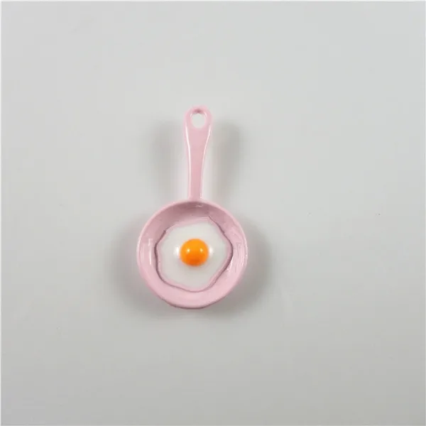 Pink 10 шт смешанных разноцветных сковородки для яиц креативные детские ювелирные изделия Подвески милые сплава брелоки для браслетов и ожерелий DIY серьги 52977 - Окраска металла: Pink
