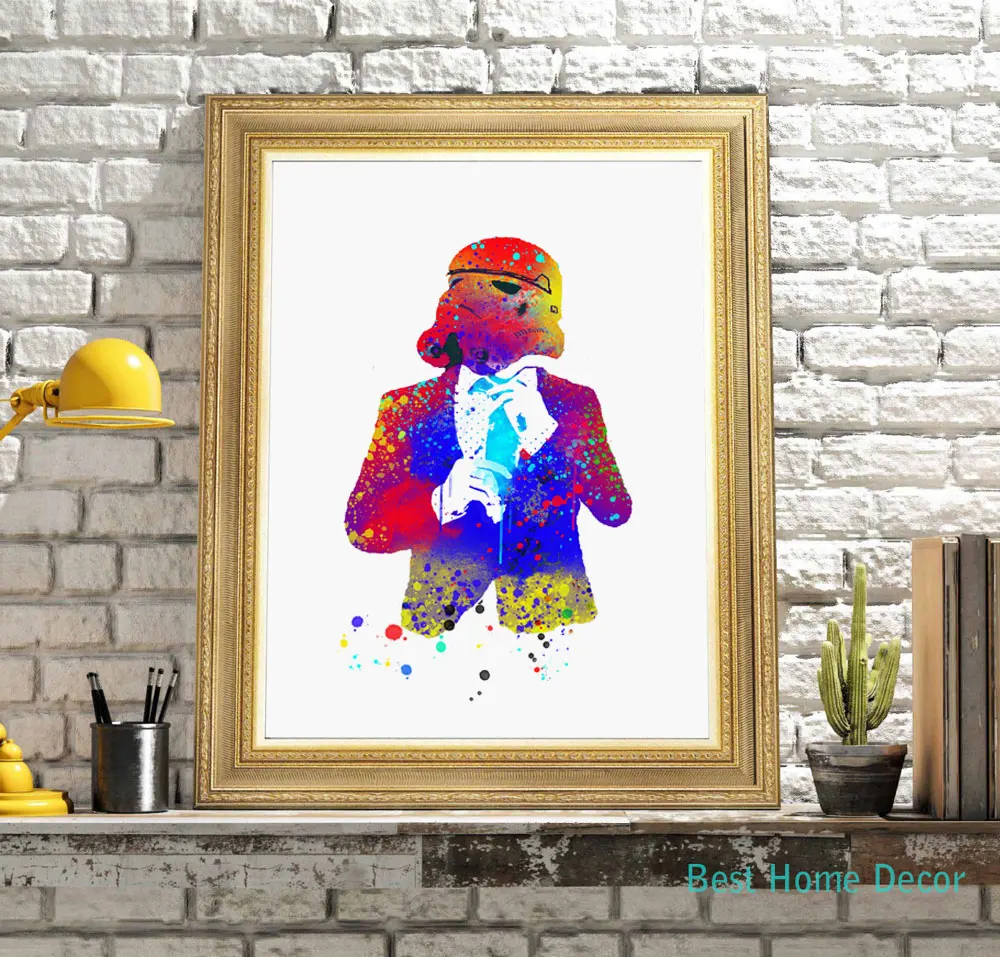 Star Wars Wall Art Storm Troopers Watercolor Poster New House Decor Hanging Movie AP052 | Дом и сад