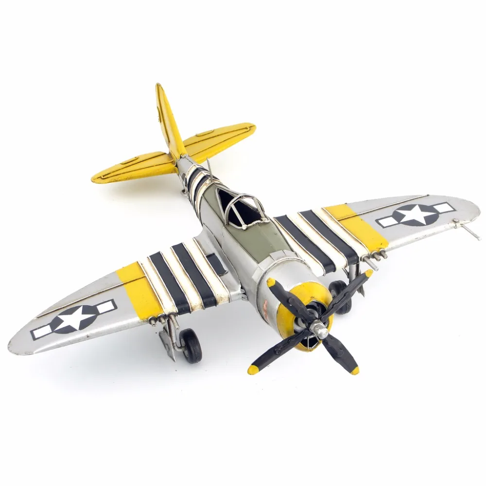 Античный самолет олова P-47 боец Thunderbolt украшения ручной работы модель самолета