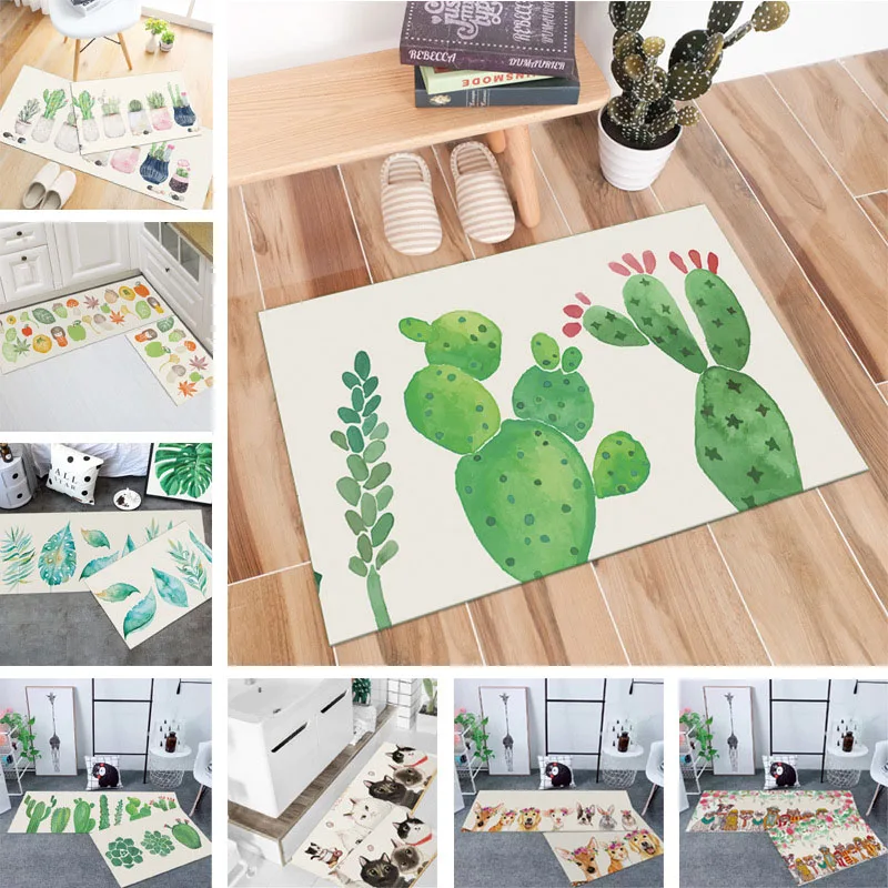 Тропические коврики с принтом растений для приветствия ванной комнаты кухонные