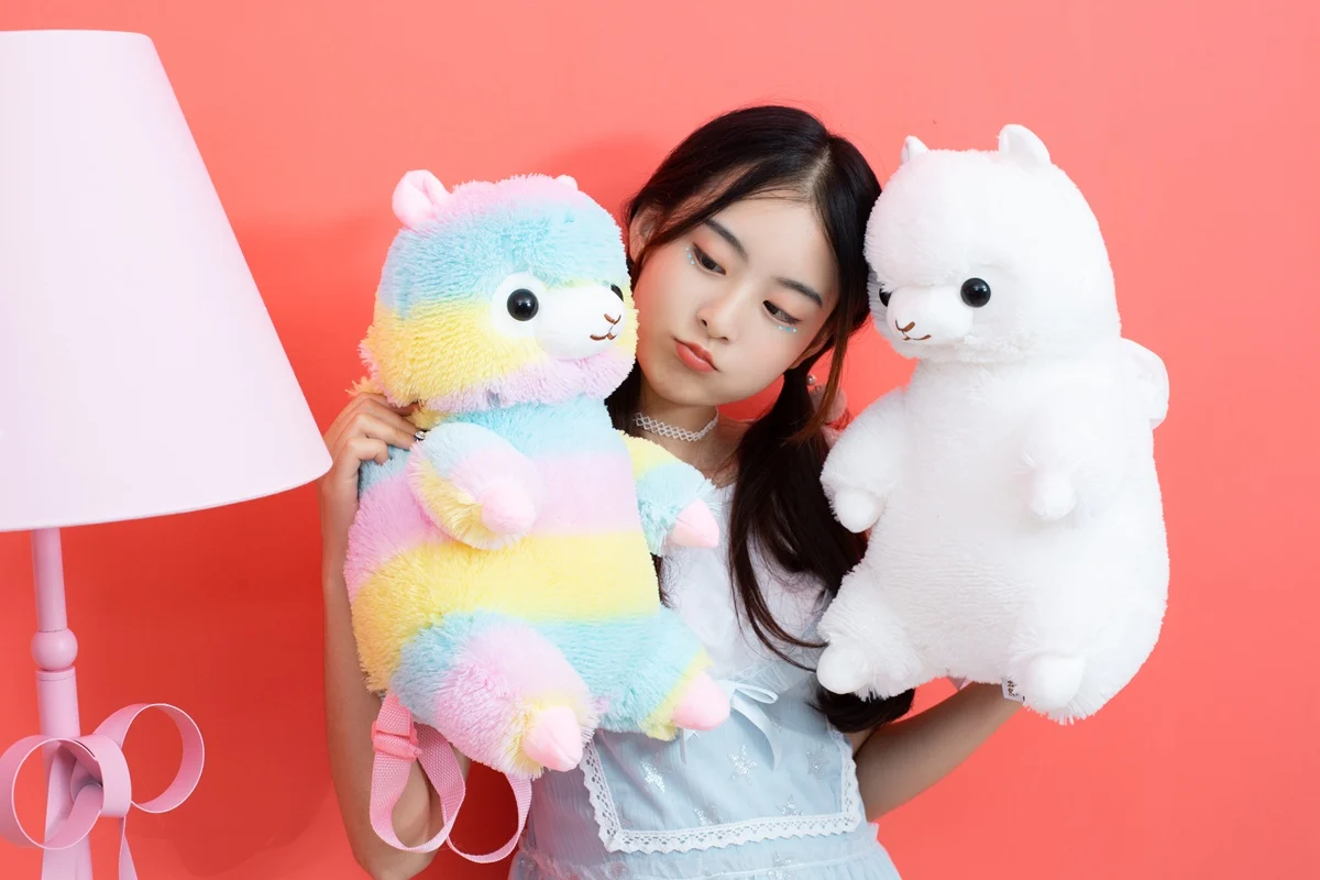 40 см Kawaii плюш из шерсти альпаки рюкзак плюшевая сумка на плечо женщина Радужная альпака мягкие детские игрушки дети девушки подарок на день рождения