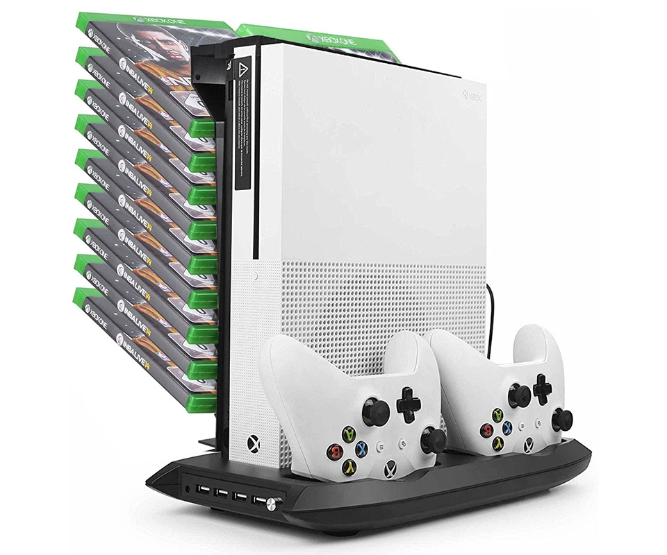 Для Xbox One S вертикальная подставка охлаждающий вентилятор контроллер Джойстик Подставка для зарядки с игровым контроллером для хранения зарядное устройство для XBox One S
