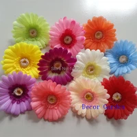 6pcs 10cm artificial gerbera decorative silk flower head for diy hair flower home decoration accessory props