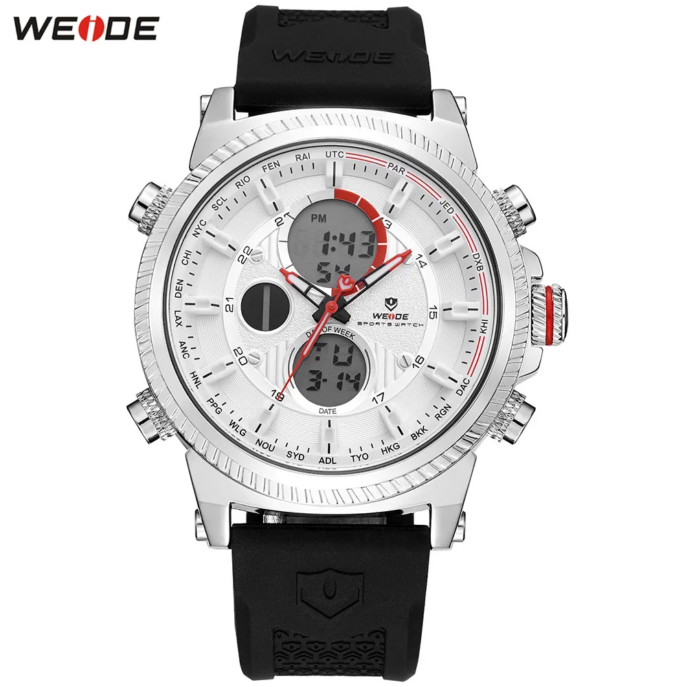 Оригинальные модные часы WEIDE мужские спортивные Цифровые кварцевые светодиодные