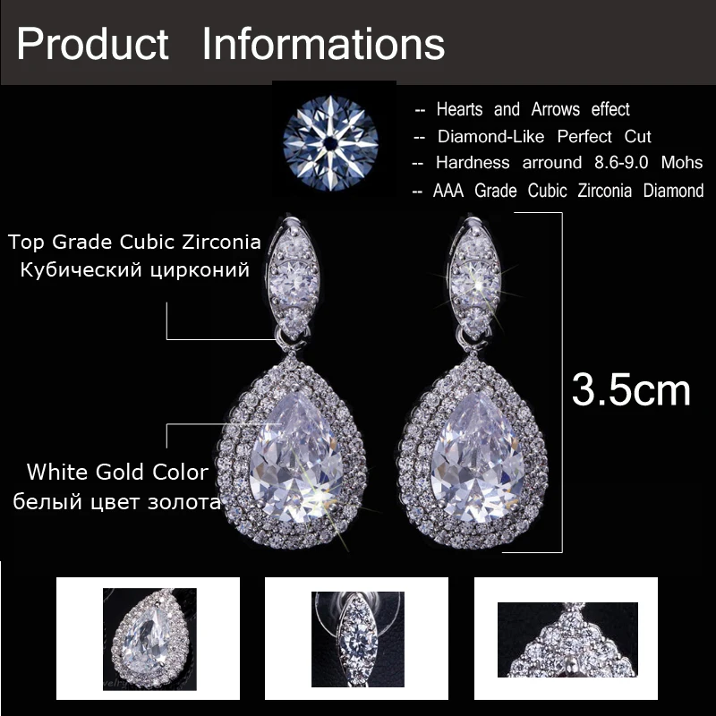 Женские серьги подвески с фианитами класса ААА CZ071|earrings for|dropping earrings for womendrop |