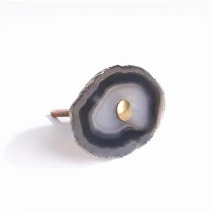 agate cutting 1 шт. мебельные ручки 3-5 см натуральные ручки агатовый камень ручка кристалл с цитрином, с аметистом грубая каменная ручка спальня выдвижной ящик ручки - Цвет: agate cutting