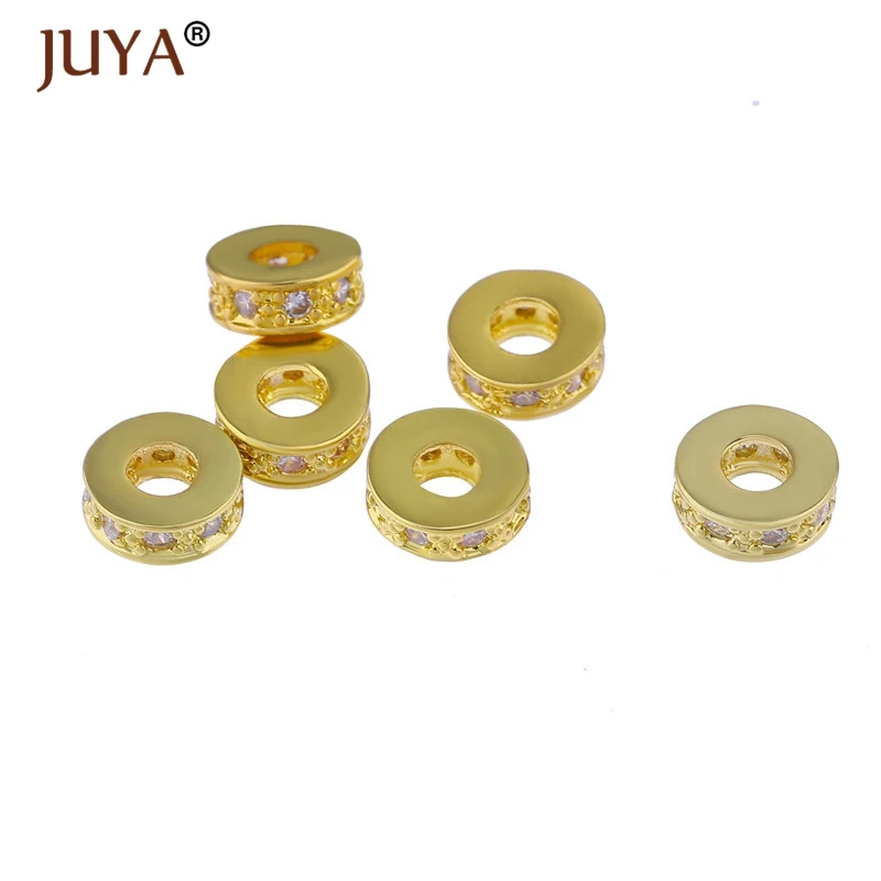 

Handmade Jewelry Making Supplies High Quality Copper Zirconia Rhinestone 7mm Spacer Beads For DIY Bracelet Necklace Accessories