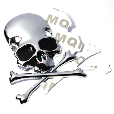 7,2x6 см 3D металлический череп кости скелета автомобиля мотоцикла наклейка грузовик этикетка-эмблема значок стайлинга автомобилей украшения Аксессуары