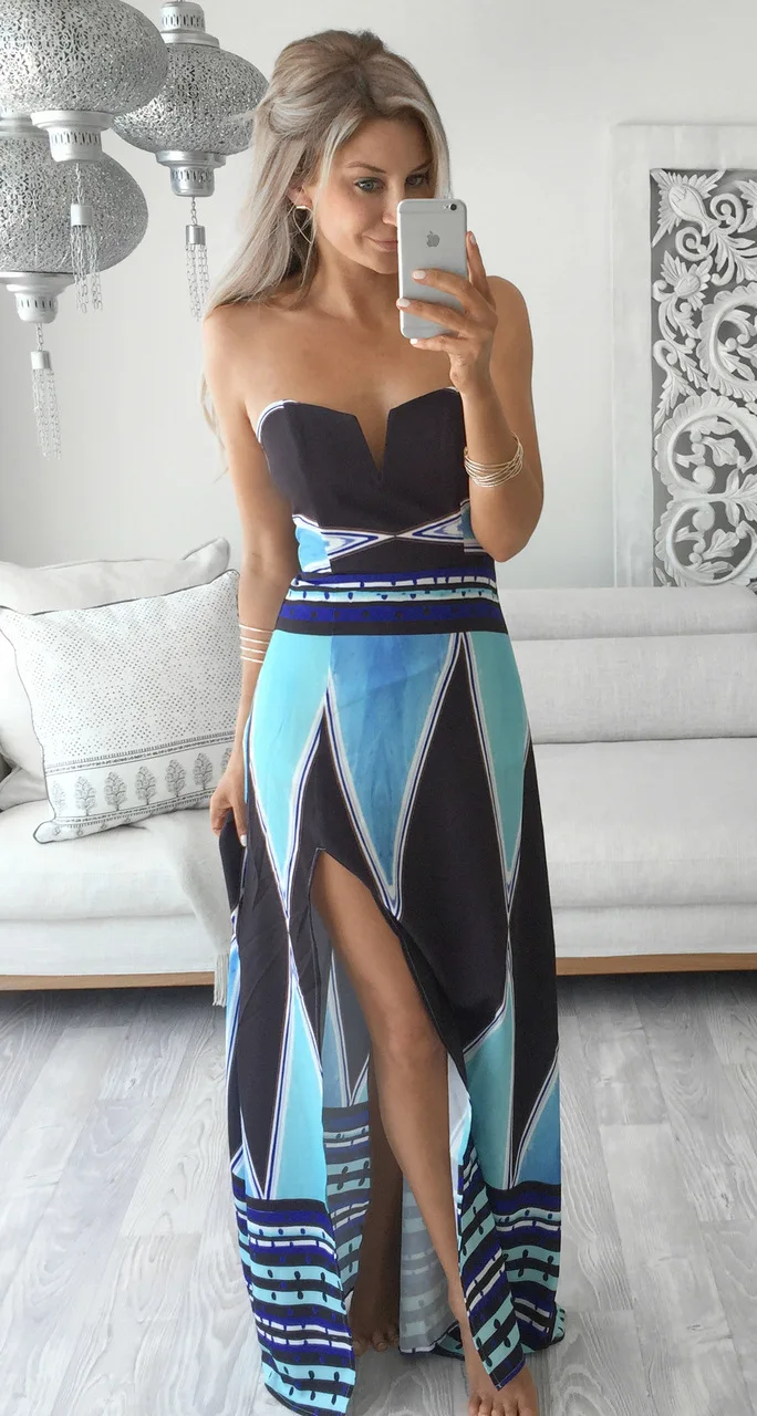 

Sexy Beach Summer Bohemian Sleeveless Dress Women Milk Sun Dress Vintage Floral Long Robe Femme Dresses Womens Vestidos