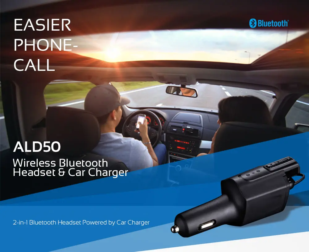 Лидер продаж! Новый Беспроводной Bluetooth наушники гарнитура с 2.1A USB Зарядное