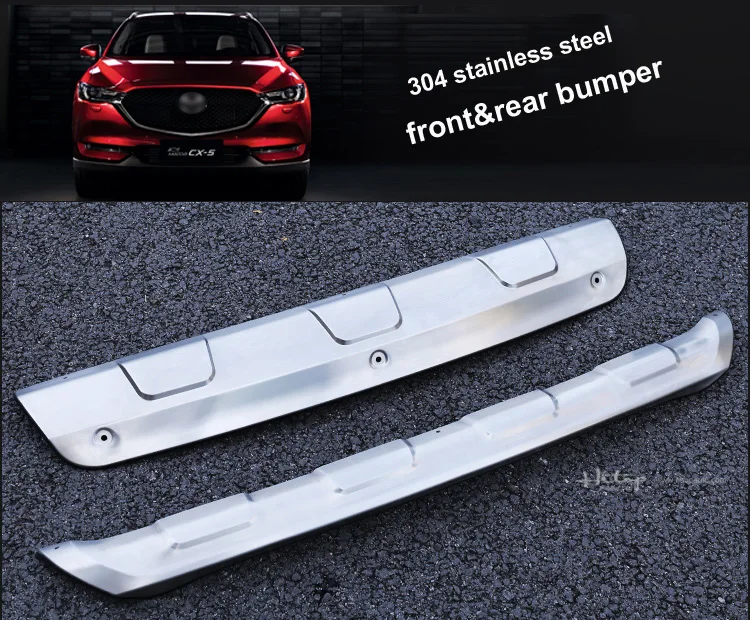 Для Mazda Новый CX-5 2017 2018 нержавеющая сталь опорная плита бампера защиты 2 шт./компл.