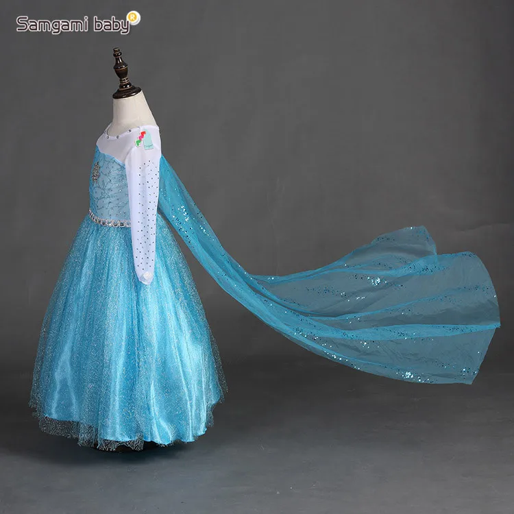 Summer Girl Princess Elsa Dress with crown Children Halloween Snow Queen Cosplay Costume Baby Toddler Kids girls party Clothes | Детская