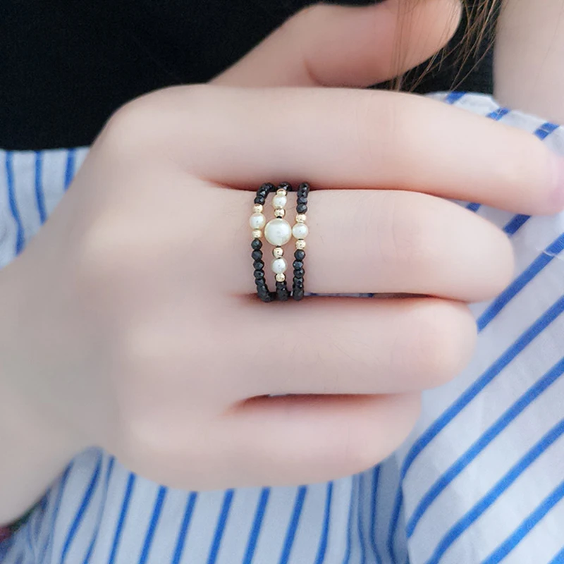 DAIMI из 18-ти кратного желтого золота кольцо для рисования идеально круглых перлы