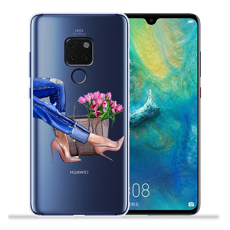 Модный чехол для телефона на высоком каблуке для девушек и женщин huawei mate 20 Lite Pro mate 9 10 Lite Pro Nova 2 Plus Nova3 Nova3i задняя крышка Etui - Цвет: 14