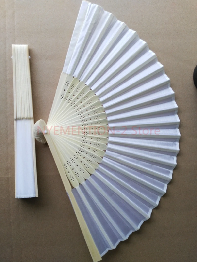 250pcs/lot White Folding Elegant Silk Hand Fan Wedding&ampParty Favors Gift 21cm | Дом и сад