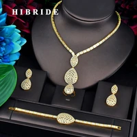 hibride luxury gold color dubai bridal jewelry sets for women necklace earring ring bracelet jewelry accessories n 745
