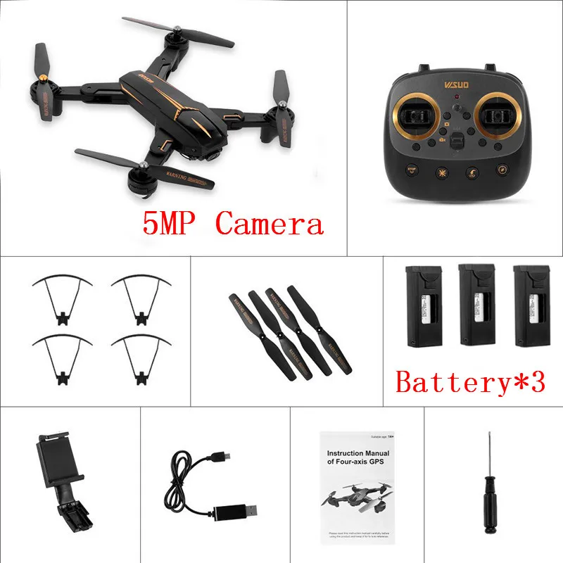5.0MP 3 Battery Eachine VISUO XS812 gps Дрон w/2MP/5MP HD камера 5G WiFi FPV 15 минут время полета один ключ возврат складной RC Квадрокоптер RTF - Цвет: 5.0MP 3 Battery