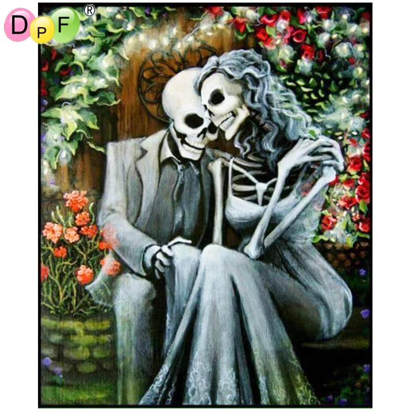 

DPF 5D DIY diamond painting cross stitch skull diamond painting round diamond painting embroidery mosaic decoration art gift