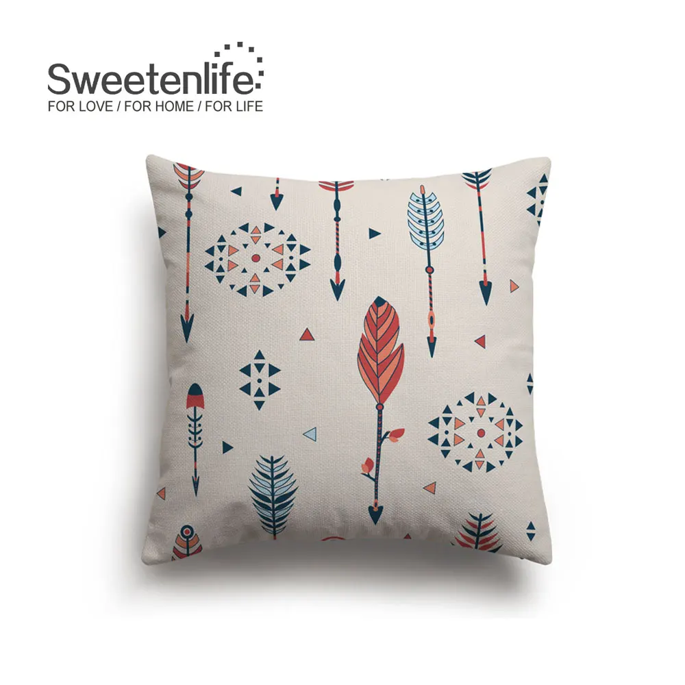 Sweetenlife чехол для подушки с геометрическим рисунком ручная роспись акварель стрелка декоративные подушки Племенной Boho Стиль Подушка Чехол